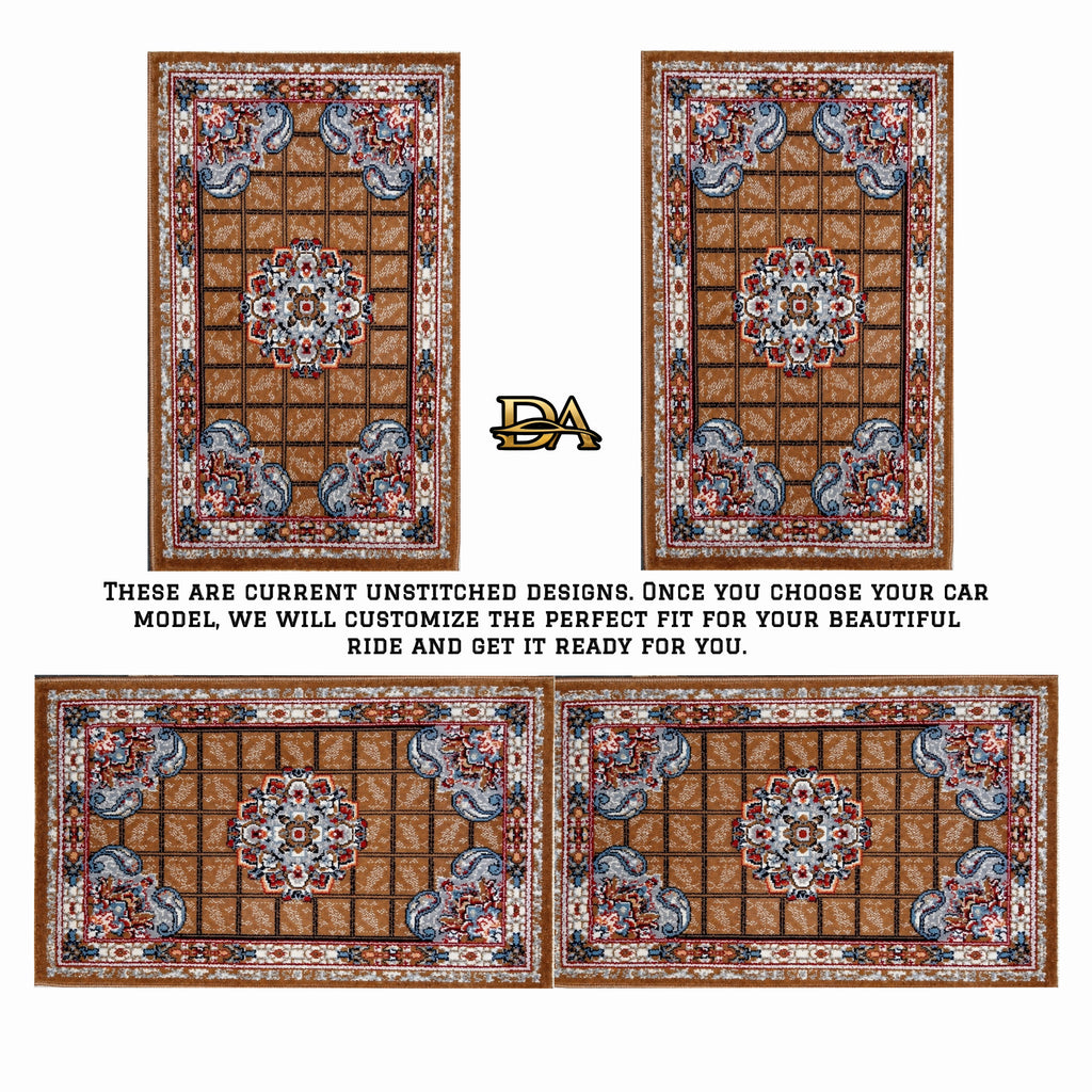 Caramel Gold Persian Luxury Car Mats — Statement Edition (Design 1)
