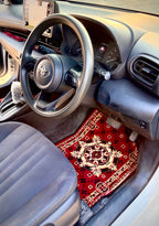 Red Velvet Luxury Car Mats — Statement Edition (Design 3)