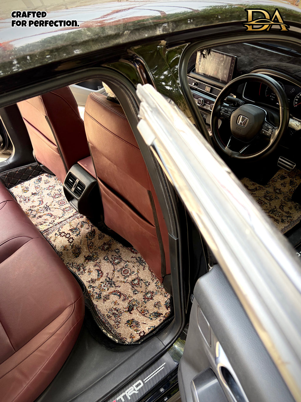 White Crystal Persian Luxury Car Mats — Statement Edition (Design 1)