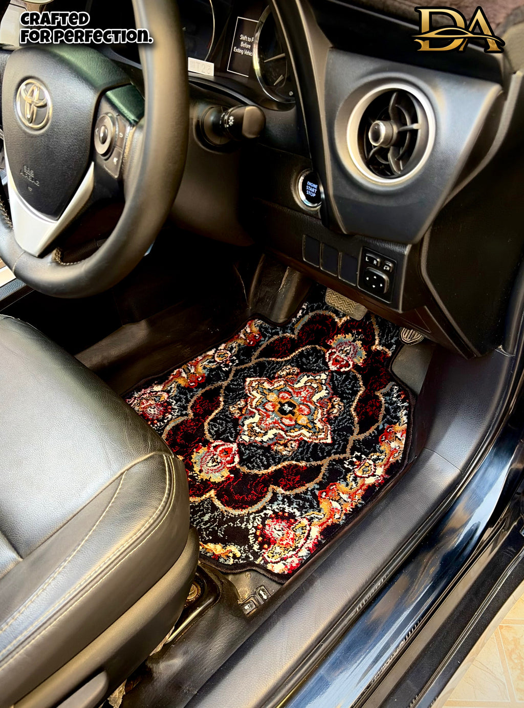 Dark Navy Persian Luxury Car Mats — Statement Edition (Design 1)