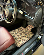 White Crystal Persian Luxury Car Mats — Statement Edition (Design 1)