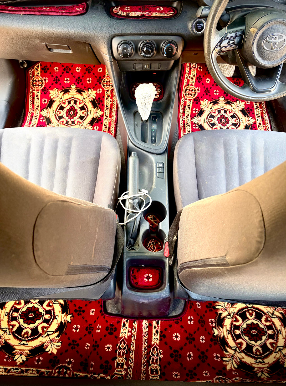 Red Velvet Luxury Car Mats — Statement Edition (Design 3)