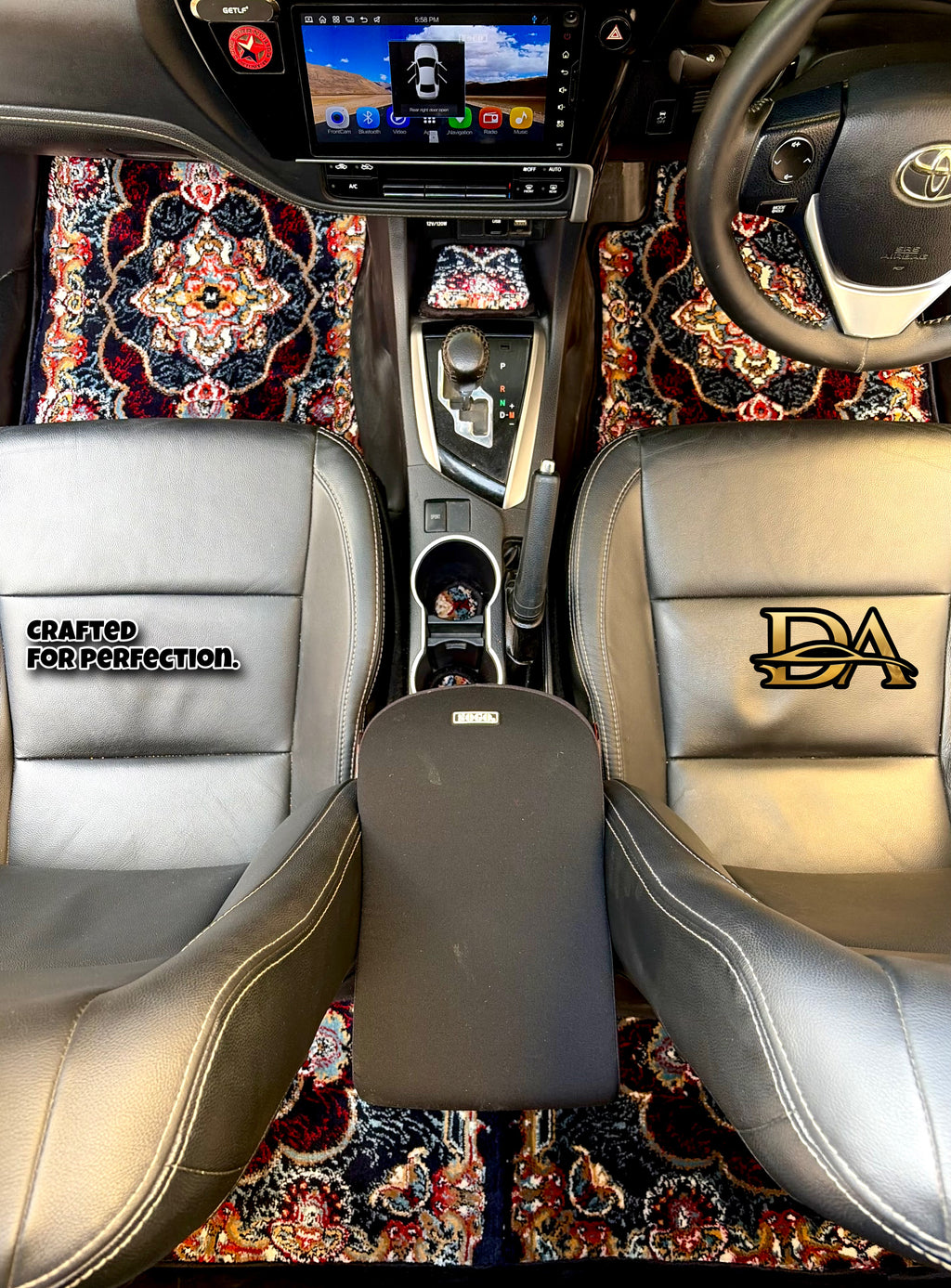 Dark Navy Persian Luxury Car Mats — Statement Edition (Design 1)