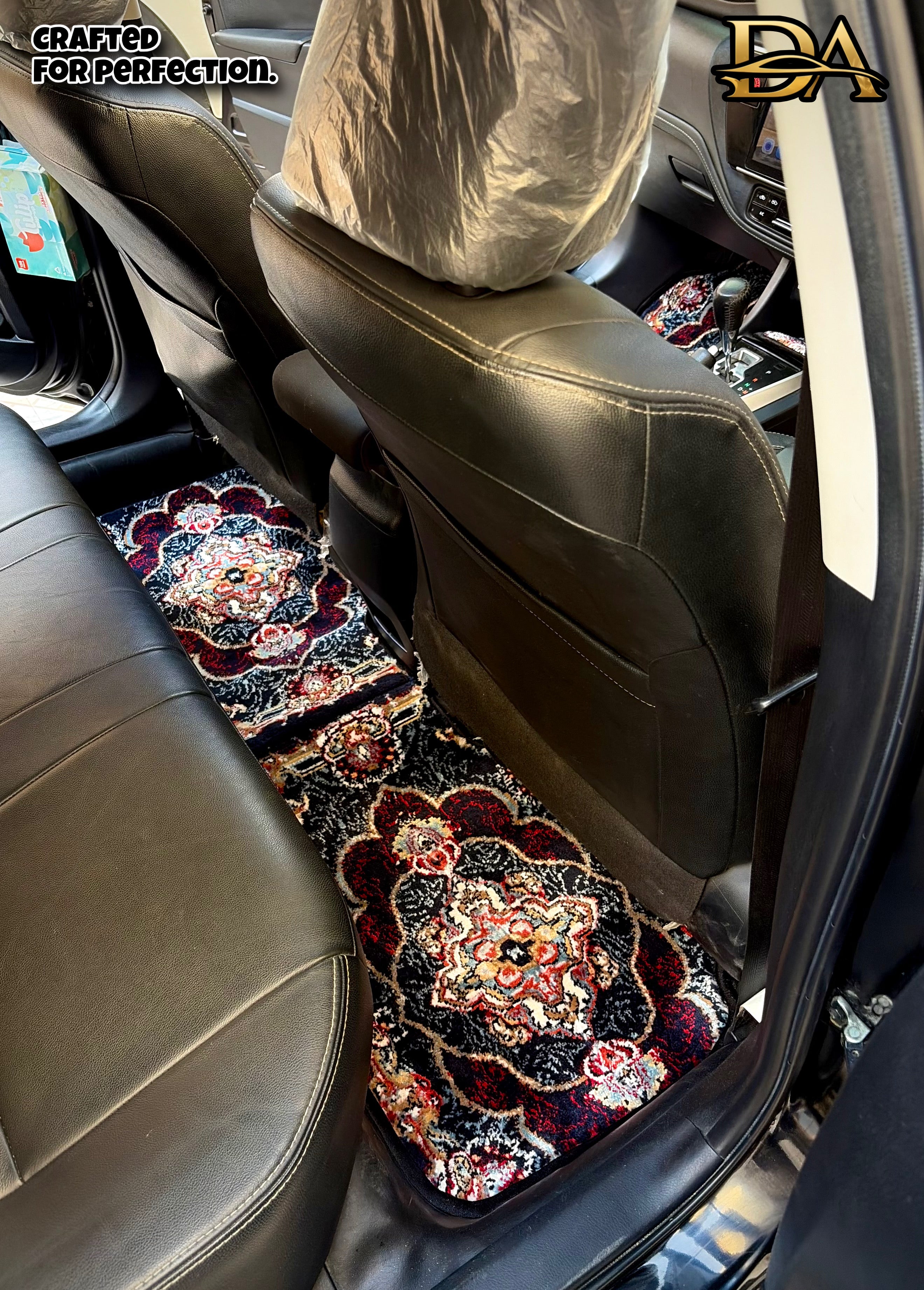 Dark Navy Persian Luxury Car Mats — Statement Edition (Design 1)