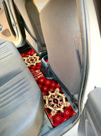 Red Velvet Luxury Car Mats — Statement Edition (Design 3)