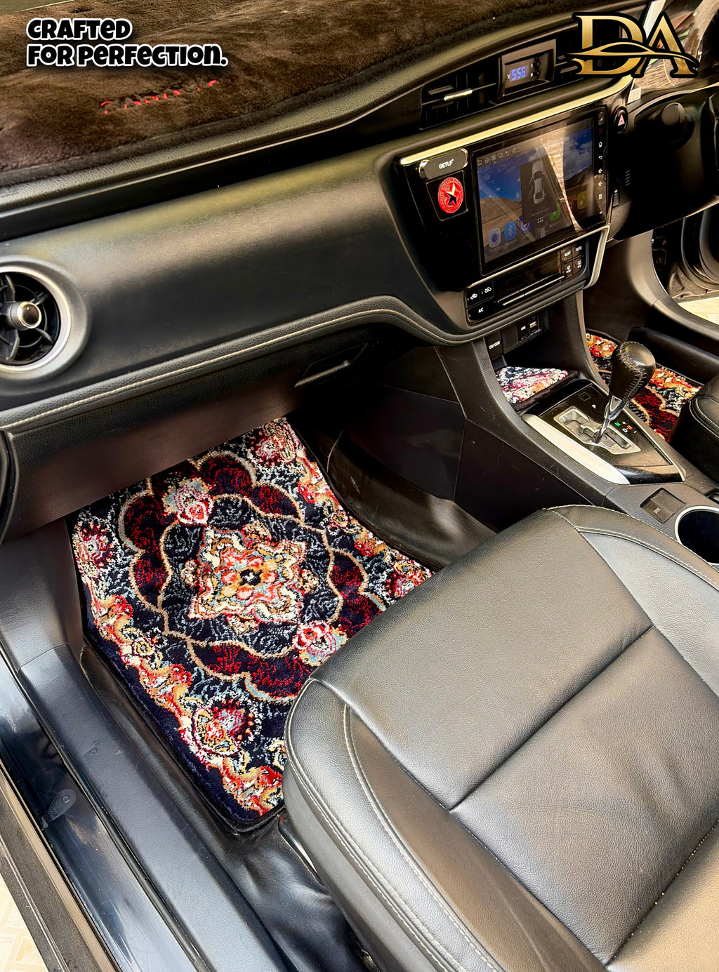 Dark Navy Persian Luxury Car Mats — Statement Edition (Design 1)