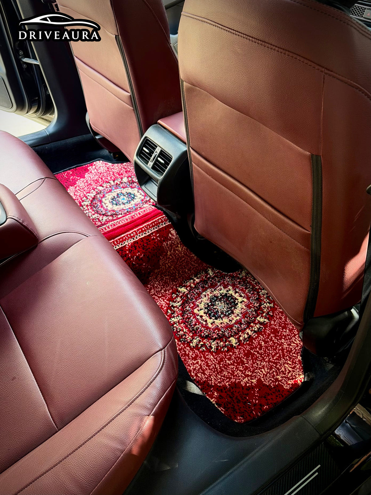 Red Classic Persian Luxury Car Mats — Statement Edition (Design 1)