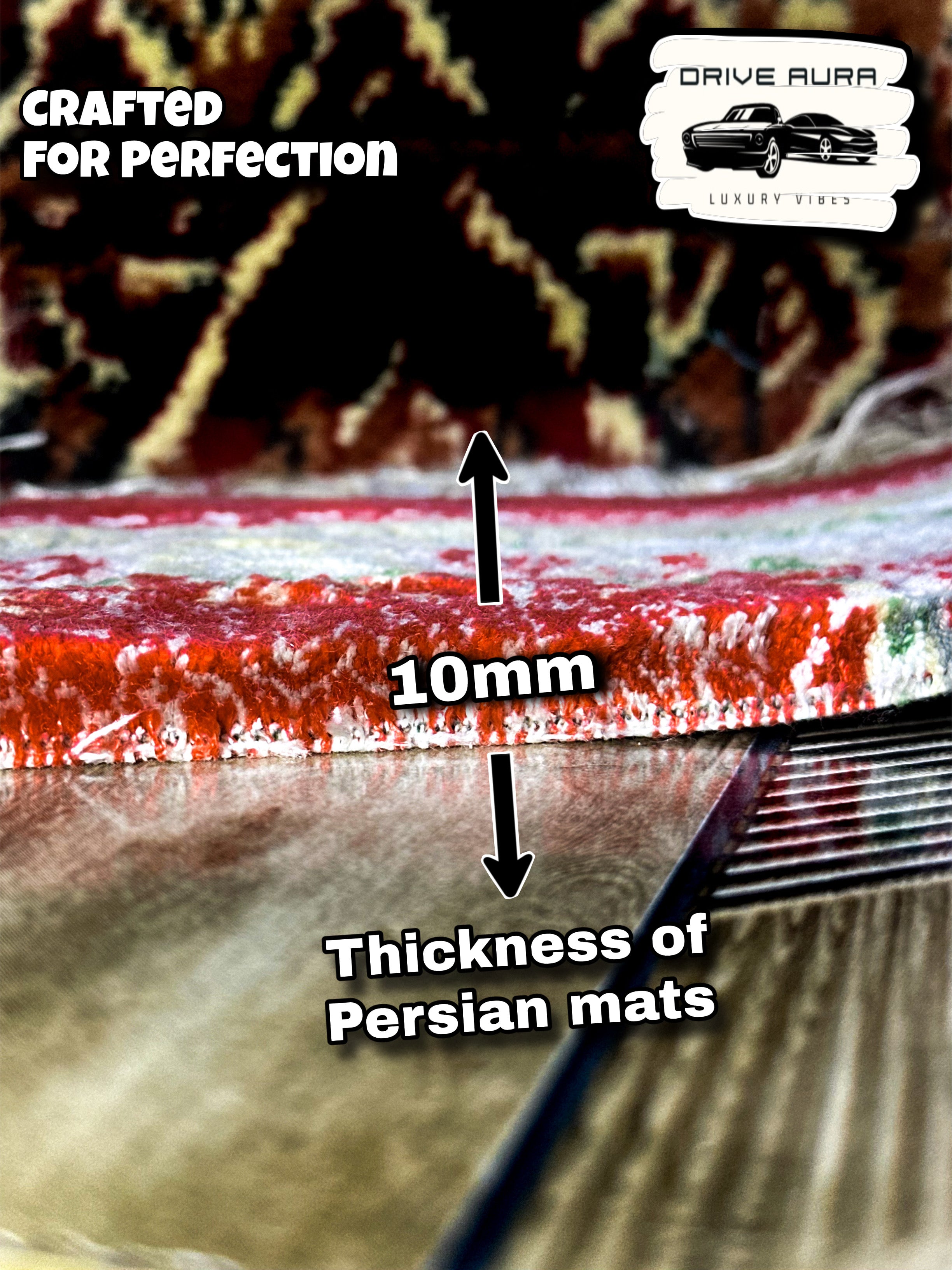 Royal Maroon Persian Luxury Car Mats — Statement Edition (Design 1)