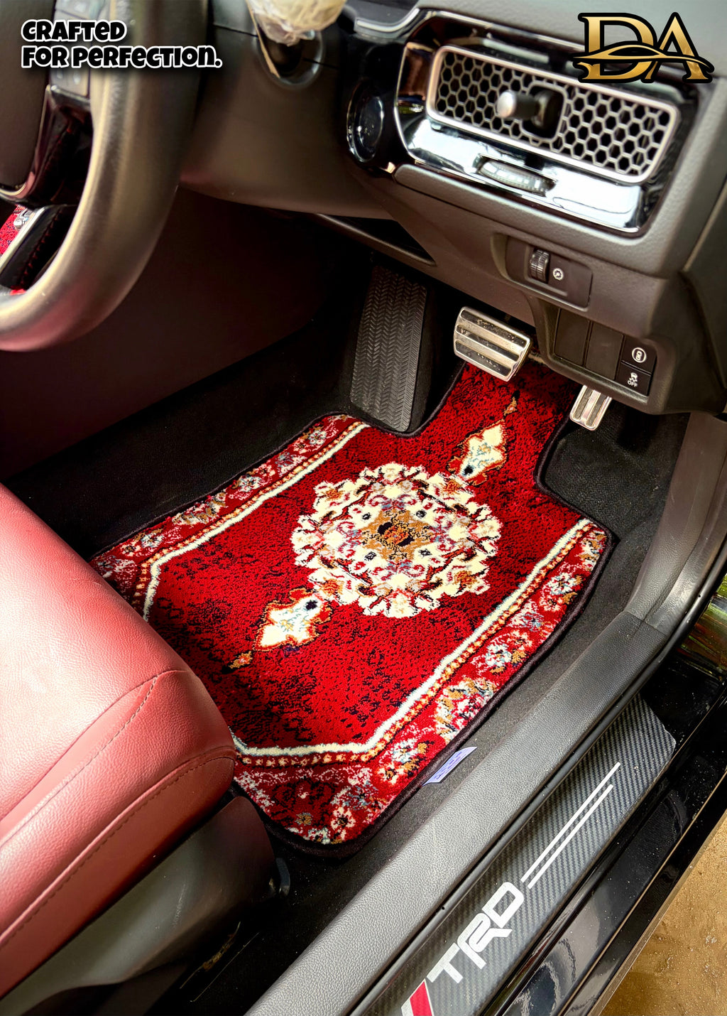 Royal Maroon Persian Luxury Car Mats — Statement Edition (Design 1)