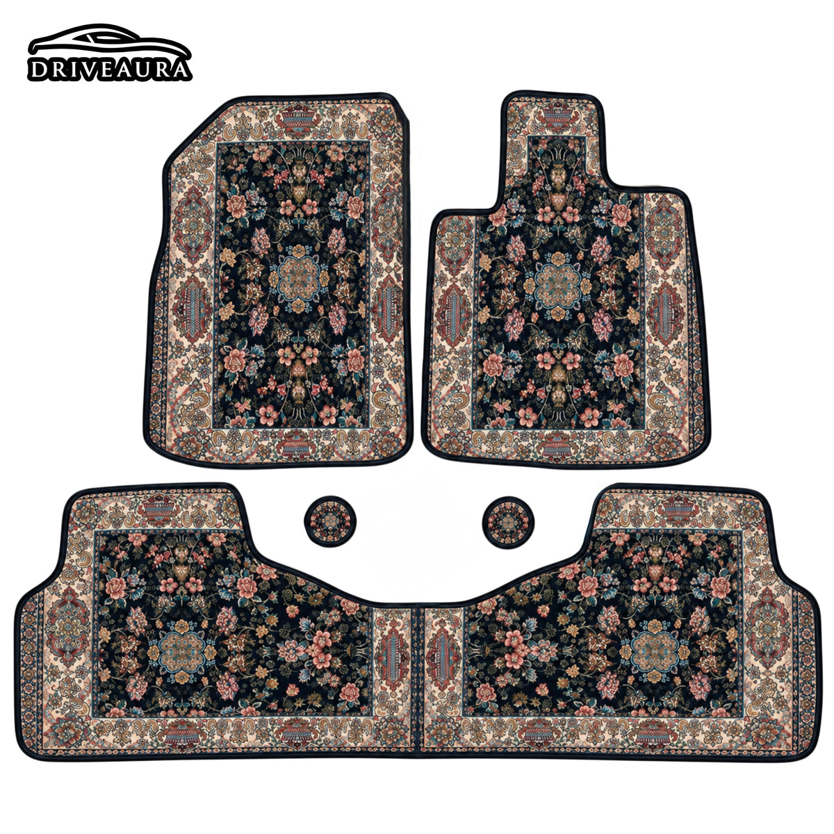 Black Majesty Persian Luxury Car Mats — Statement Edition (Design 2)