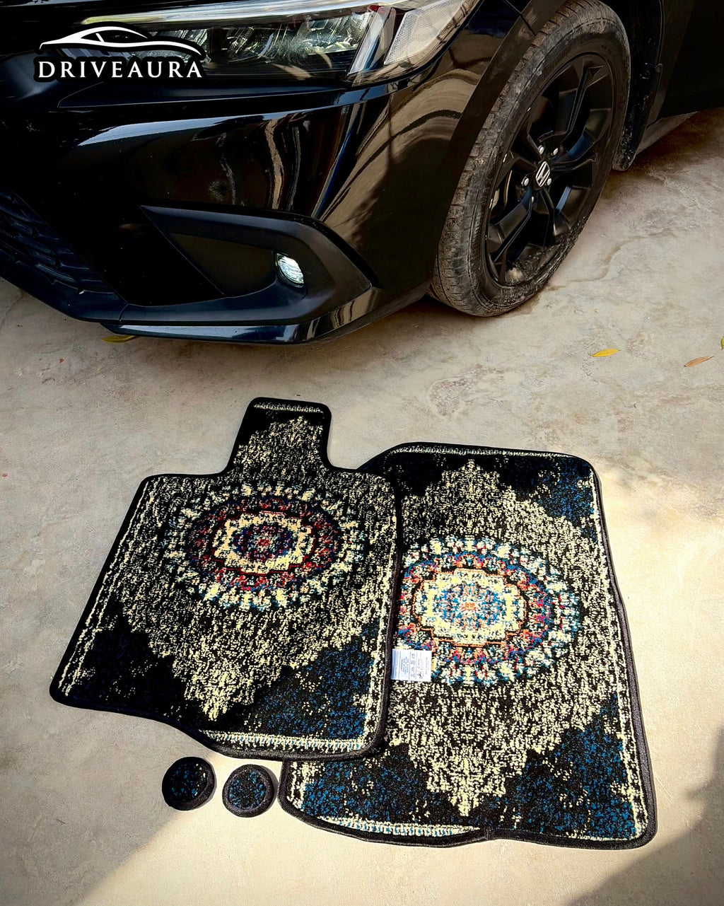Blue Classic Persian Luxury Car Mats — Statement Edition (Design 1)