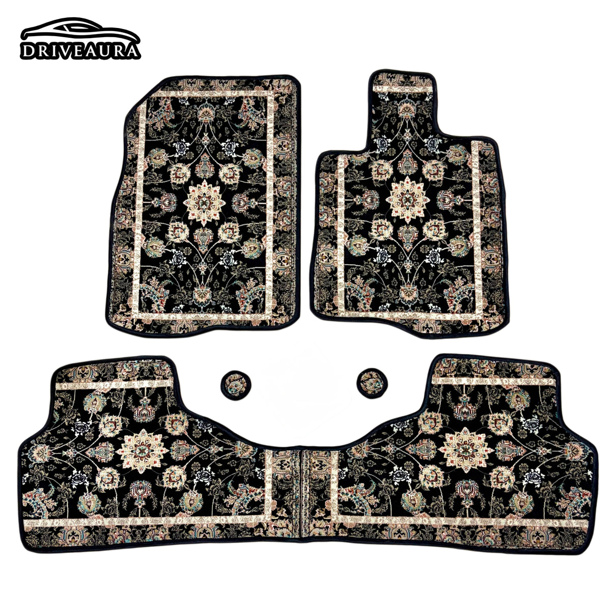 Black Majesty Persian Luxury Car Mats — Statement Edition (Design 1)