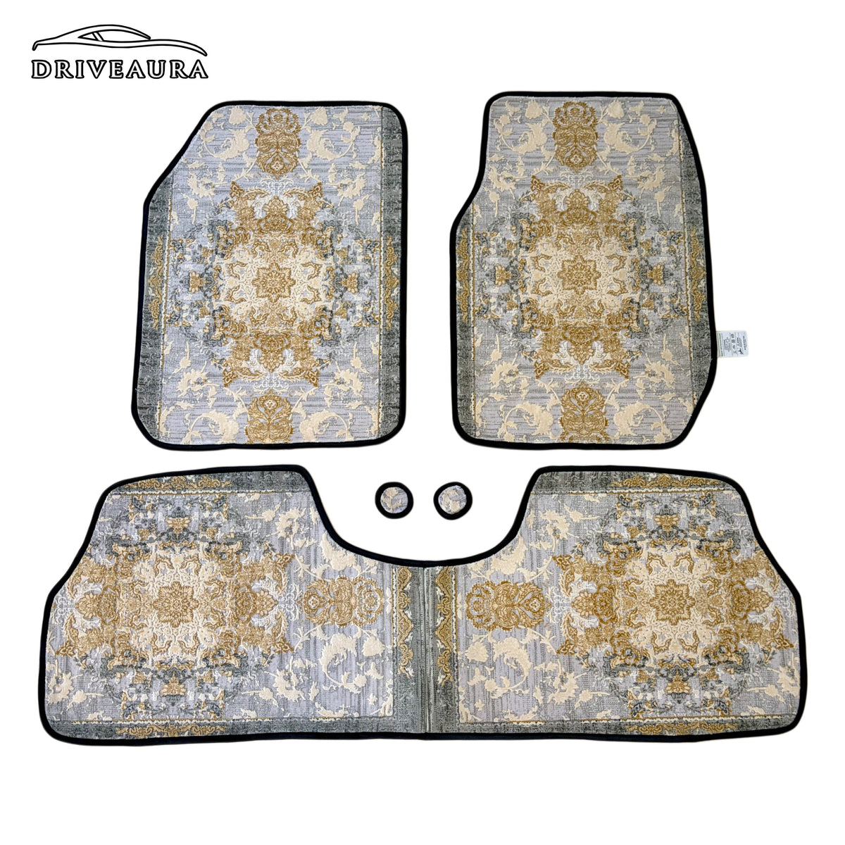 White Gold Persian Luxury Car Mats — Statement Edition (Design 2)