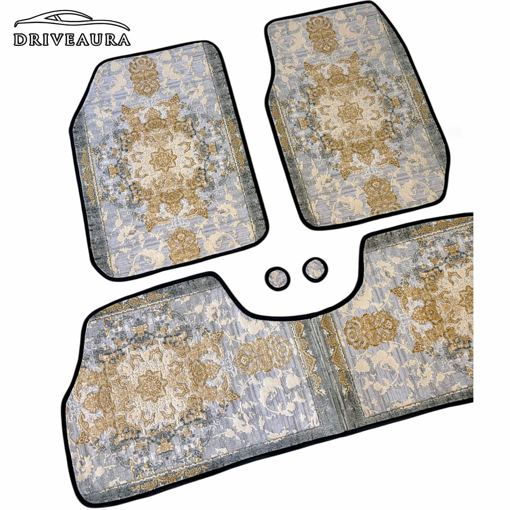 White Gold Persian Luxury Car Mats — Statement Edition (Design 2)
