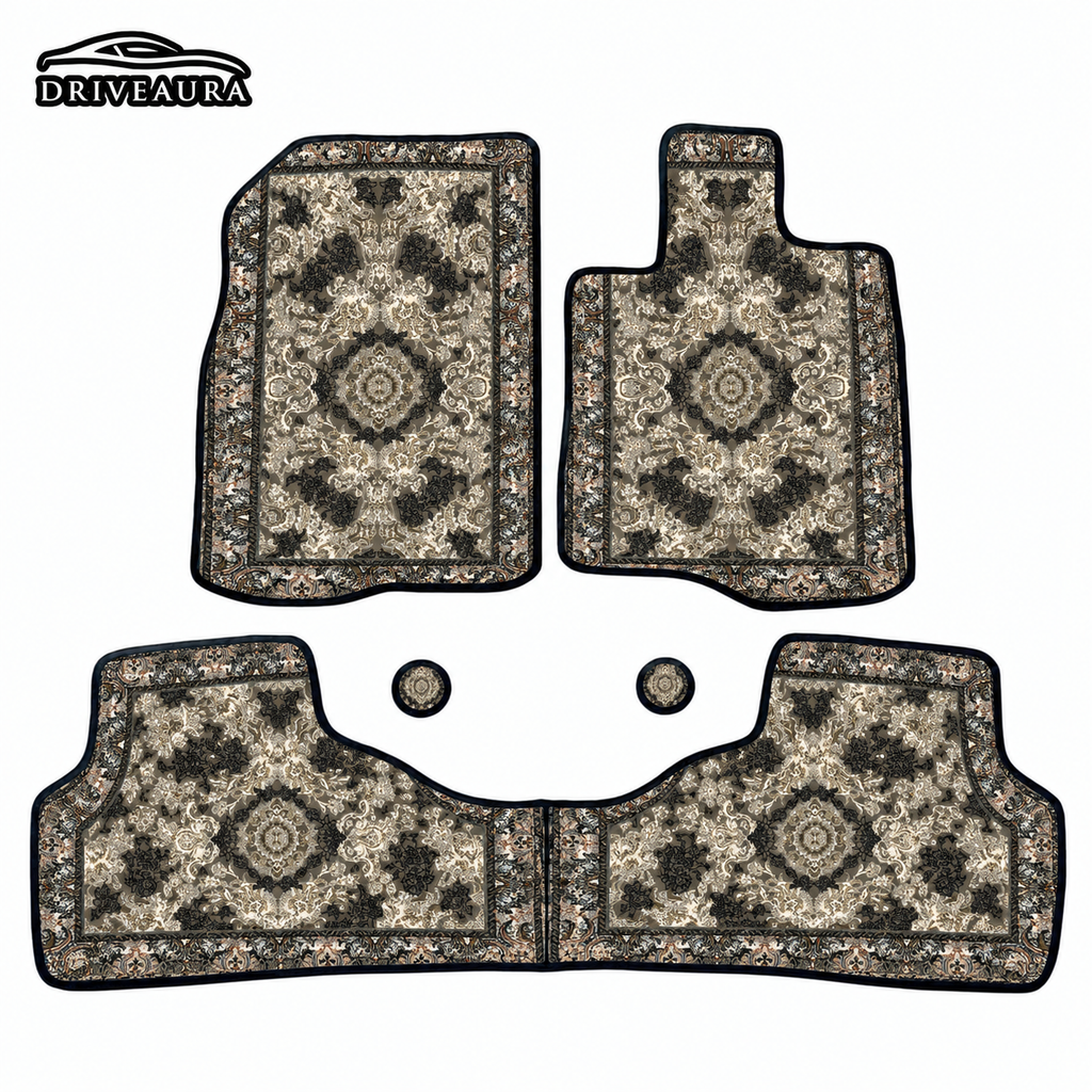 Grey Majesty Persian Luxury Car Mats — Statement Edition (Design 1)