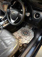 Royal Pearl White Persian Luxury Car Mats — (Design 1)