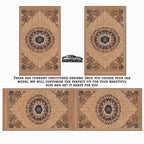 Brown Classic Persian Luxury Car Mats — (Design 1)