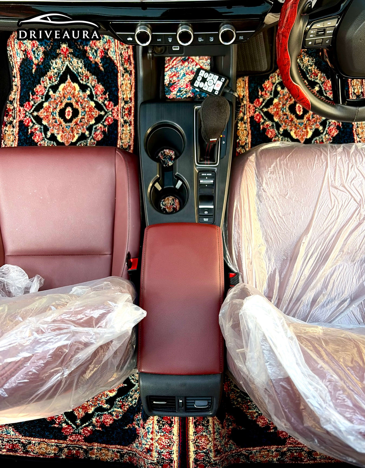 Royal Blue Persian Luxury Car Mats — (Design 2)