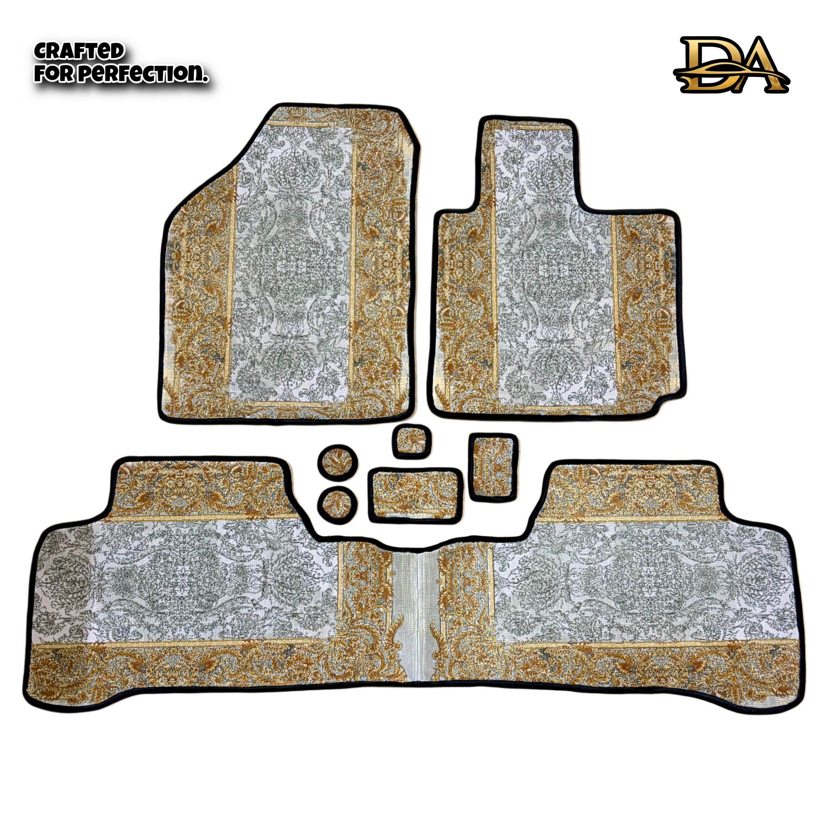 White Gold Persian Luxury Car Mats — Statement Edition (Design 2)