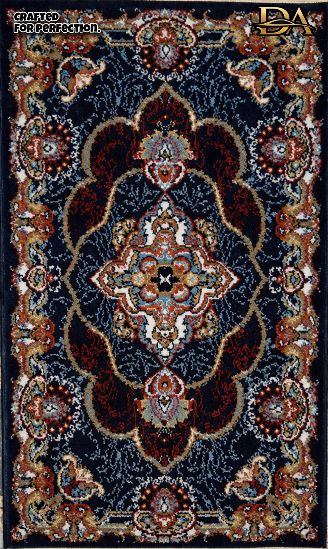 Dark Navy Persian Luxury Car Mats — Statement Edition (Design 1)