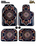 Imperial Dark Blue Persian Luxury Car Mats — Statement Edition (Design 1)