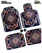 Imperial Dark Blue Persian Luxury Car Mats — Statement Edition (Design 1)