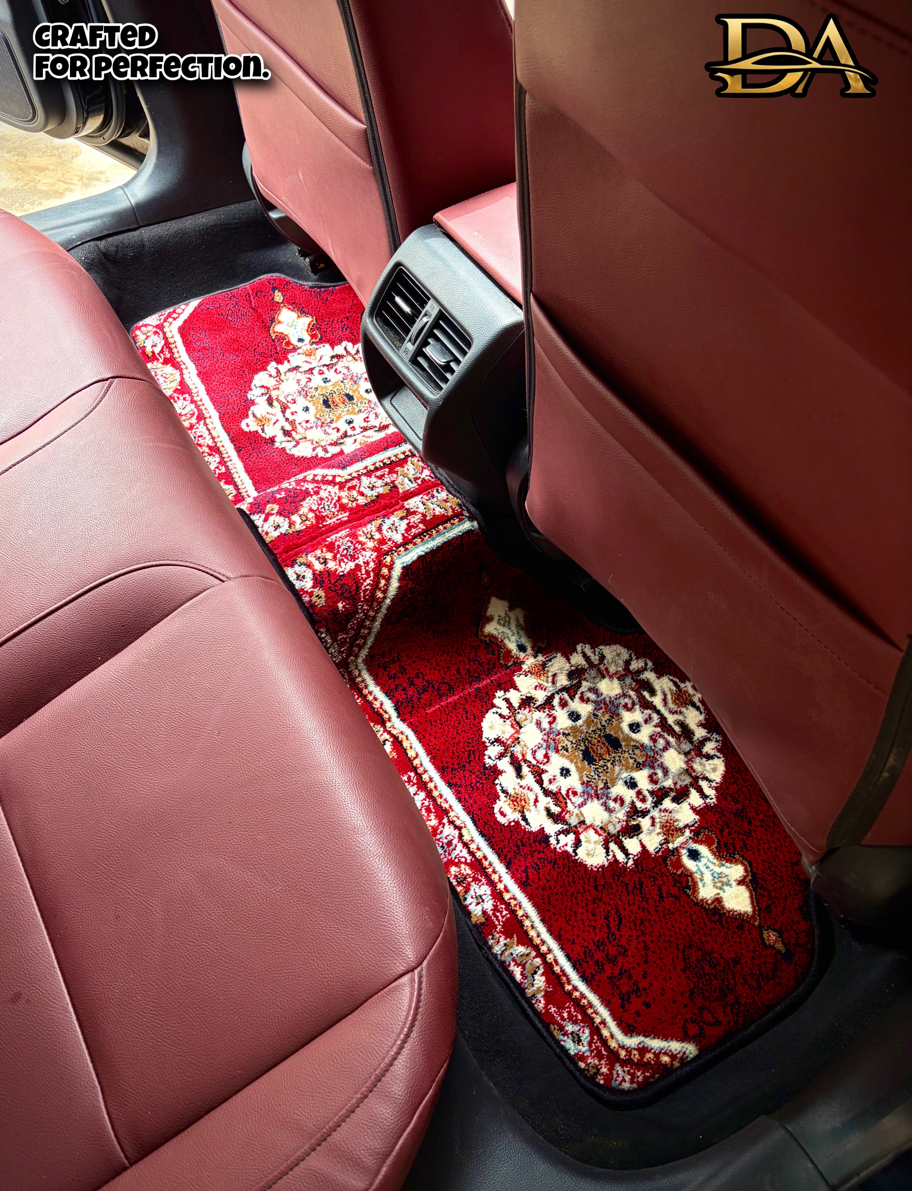 Royal Maroon Persian Luxury Car Mats — Statement Edition (Design 1)