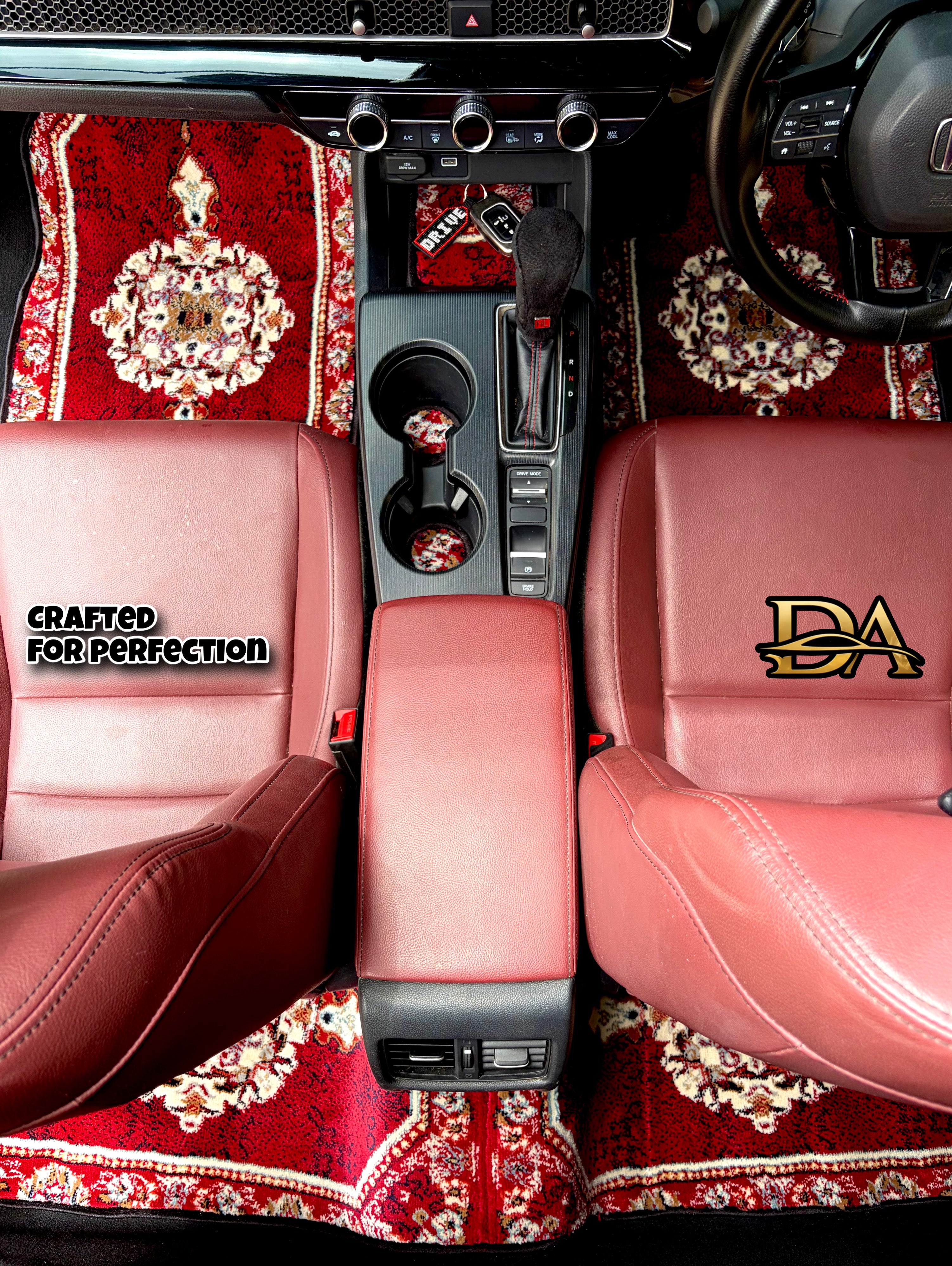Royal Maroon Persian Luxury Car Mats — Statement Edition (Design 1)