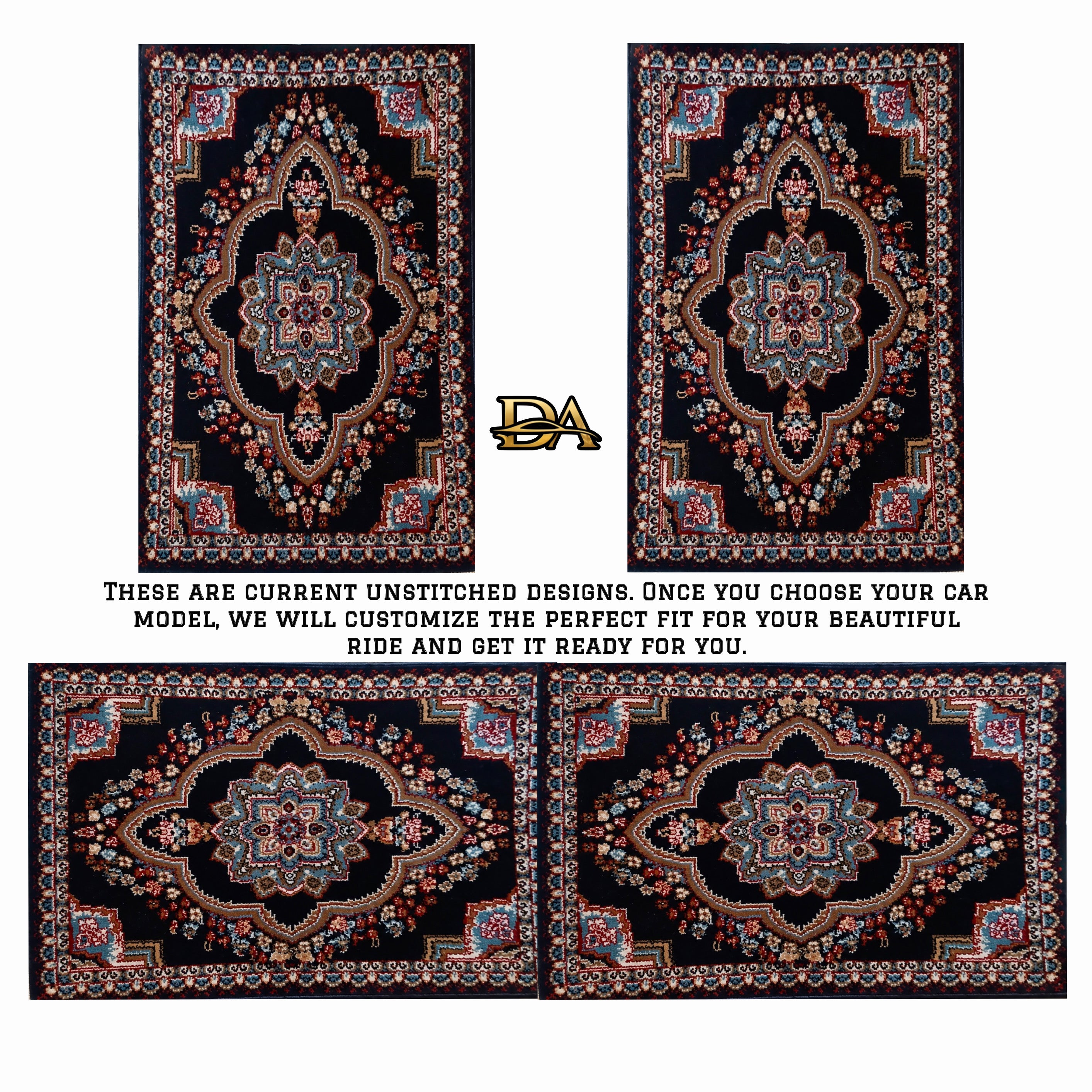Midnight Persian Luxury Car Mats — Statement Edition (Design 1)