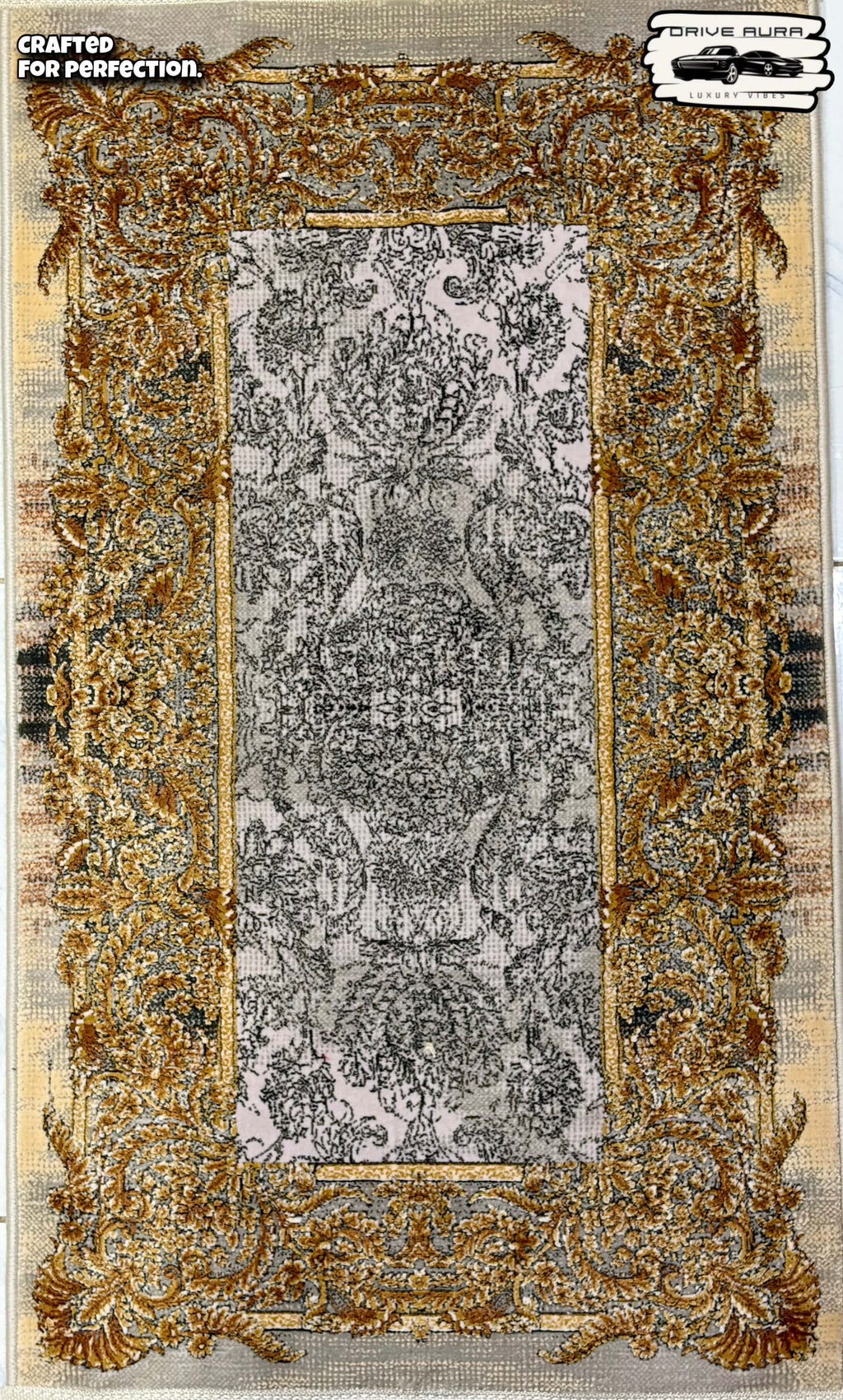 White Gold Persian Luxury Car Mats — Statement Edition (Design 2)